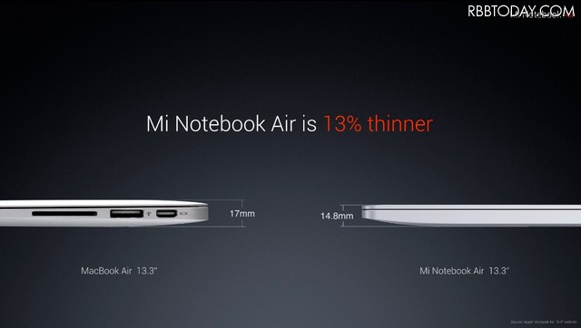 MacBook Airを意識？Xiaomi、薄型ノートPC「Mi Notebook Air」発表……12.5インチで約54,000円