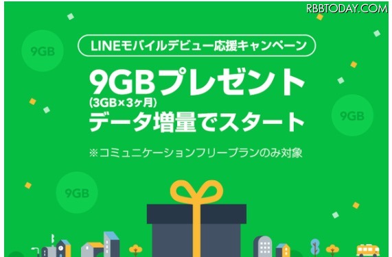 LINEモバイル、新規契約者に最大9GBプレゼント！データ増量キャンペーン開始