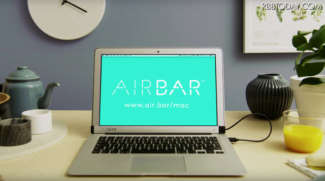 MacBook Airをタッチディスプレイ化！「AirBar」はスワイプやピンチアウト／インにも対応