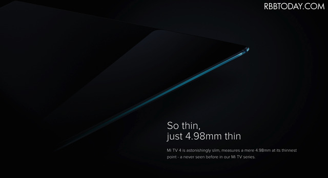 薄すぎ！Xiaomiの新型テレビMi TV 4はわずか4.9ミリでモジュラー式