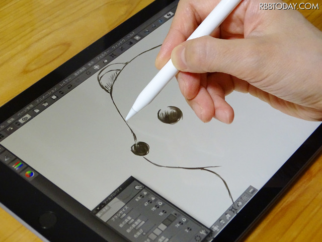 新しいiPadもApple Pencilの感度が上々。今回は輪郭線が少し硬質なタッチに仕上がった