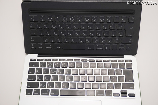 Smart Keyboardのサイズ感は11.6インチのMacBook Airと似ていたのでタイピングは快適だった